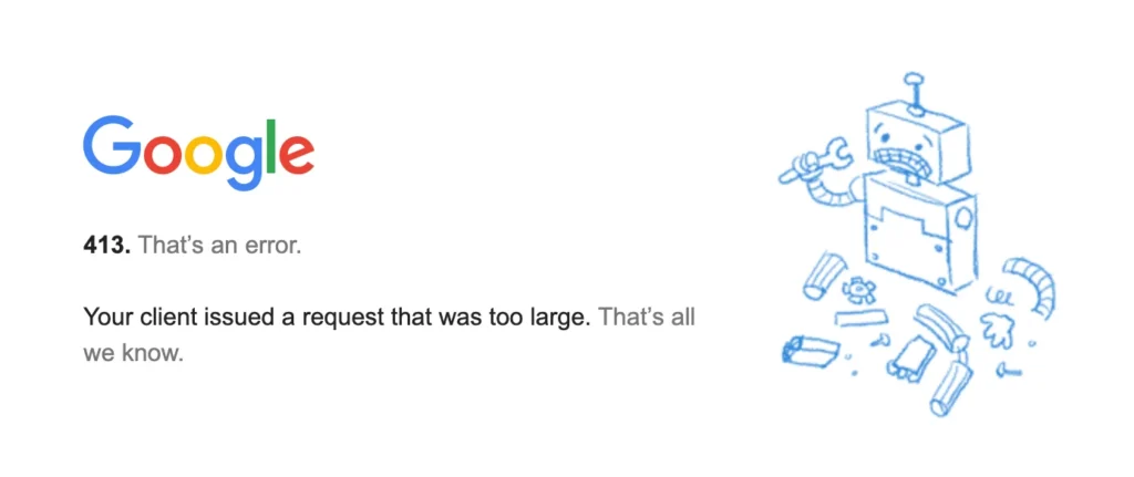 Google Image Search 413 Error